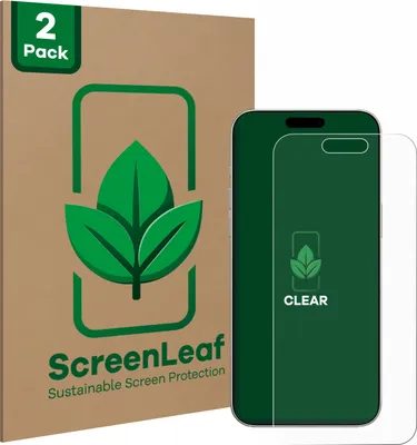 Produktbild von 2x ScreenLeaf Schutzfolie für Apple iPhone 16 nachhaltiger Displayschutz Display Schutz Folie Klar Transparent