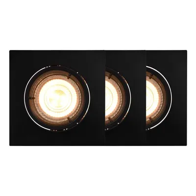 Produktbild von Nordlux Carina Smartlight Einbauleuchte Eckig 3er GU10 4,7W Schwarz Steuerbare Lichtfarbe