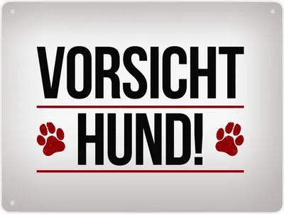 Produktbild von Metallschild XL mit Spruch: Vorsicht Hund! Schild Blechschild Aluminiumschild