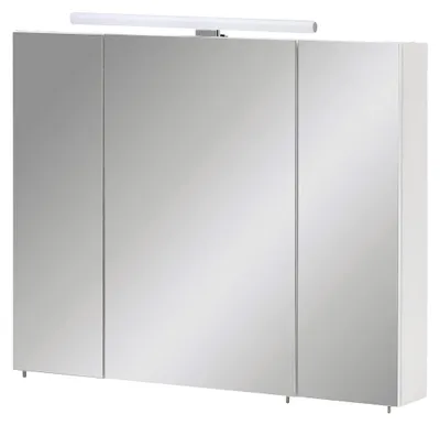 Spiegelkast 3-türig, Softclose, LED, mattweiß, 80x16x74,7 cm