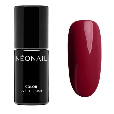 A bottle of NeoNail UV gel polish and a swatch of the polish color.
