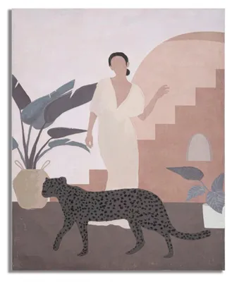 Image de Peinture multicolore sur toile, représentant une femme, dimensions 80 x 3,7 x 100 cm