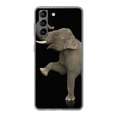 Produktbild von MuchoWow® Handyhülle Schutzhülle Hülle für Samsung Galaxy S21 Elefant - Tiere - Schwarz - Porträt Silikon Softcase Handy Hülle - Softcase