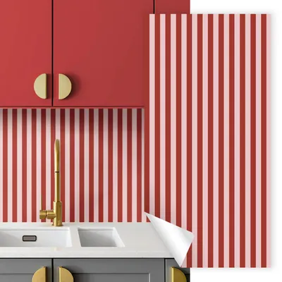 Spritzschutz Küche Rosy Stripe, selbstklebend, 63,5x241 cm
