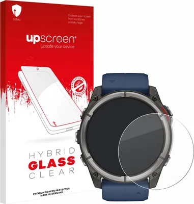 Produktbild von upscreen Schutzglas für Garmin quatix 8 (51 mm) Schutzfolie Panzer Folie Glas Display Schutz klar