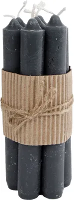 Produktbild von Stabkerzen Echtwachs 7er Pack - 16 cm - Farbe: Dunkelgrau