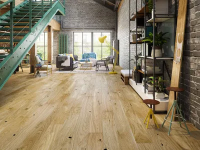 Produktbild von Barlinek | 2,77 m² | Braun 10mm Parkett Grande Eiche Grand Canyon Country Landhausdiele, Massivholzdielen, Eiche Parkett, Rustikales Design, Langlebig, Naturbelassen