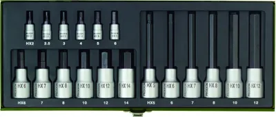 Zdjęcie produktu dla Proxxon Industrial Bit set 1/4 (6.3 mm), 1/2 (12.5 mm) 18-piece 23 100