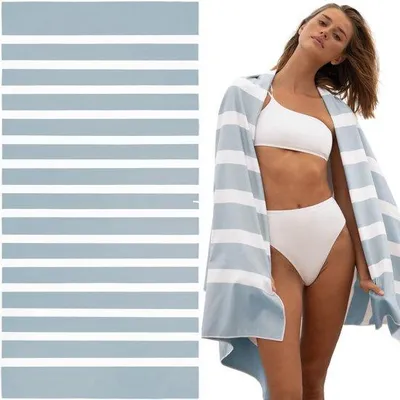 Produktbild von Unyqoos® Schnelltrocknendes Mikrofaser-Strandtuch 200 x 100 cm – sandabweisend, geruchsneutral, kompakt für Strand, Sauna & Reise