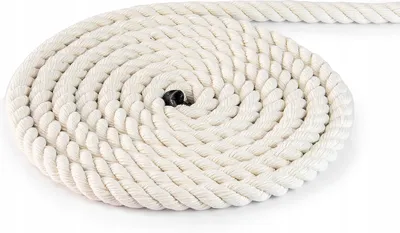 Zdjęcie produktu dla Lina BAWEŁNIANA  bawełna  20mm  40m  przędza do makramy  sznurek bawełniany  3-żyłowy skręcany  lina naturalna