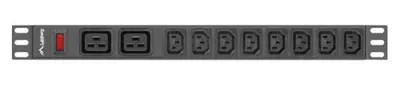 Produktbild von Lanberg PDU Steckdosenleiste 10 Steckdosen 2.0m (PDU-02I1908I-0200-C20-BK)