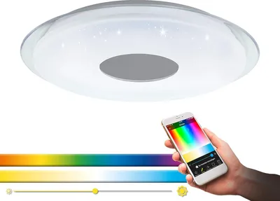 Produktbild von EGLO Lanciano-C, 1 Glühbirne(n), LED, Nicht austauschbare(s) Leuchtmittel, 5000 lm, IP20, Chrom, Transparent, Weiß
