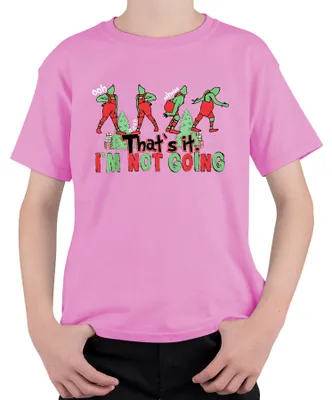 Produktbild von That's it I'm not going Weihnachtsmann Grinch Cartoon Geschenk Kinder T-Shirt, Pink, 152