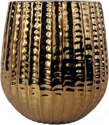 Produktbild von Famanu Pflanzgefäß Keramik goldfarben - 15 x 15 x 16 cm