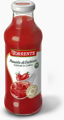 Produktbild von 6x La Torrente Passata di Datterini coltivati in collina Tomaten Kirschtomaten in den Hügeln gewachsen Tomatensauce aus Italien 435g