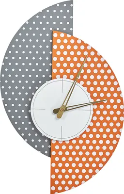 Produktbild von BELIANI Wanduhr Orange u. Grau MDF u. Metall Pünktchen-Design mit Zeigern Indizes Batteriebetrieben ohne Zahlen Sekundenzähler Modern Uhr für Kinder
