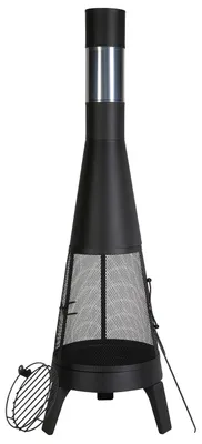 Produktbild von VEVOR Chiminea, 20 Zoll Outdoor Holzfeuerstelle, konische Feuerstelle für BBQ & Wärme, Außen Holzfeuerstelle mit Grillnetz, Schornsteinabdeckung & rostfreier Chiminea-Deckel, für Terrasse, Garten, Hinterhof, Eisen, 20 Zoll