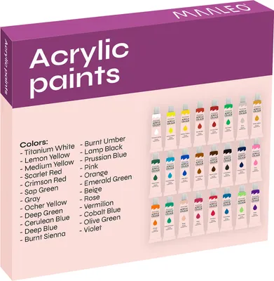 Image de Kit de peinture acrylique 24 tubes de 12ml de peinture pour enfants 20363