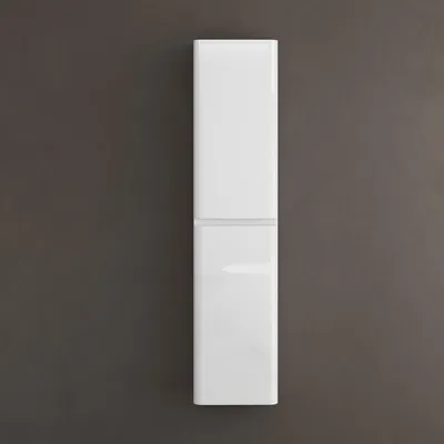 Produktbild von doporro Seitenschrank Badschrank Schmal Hochschrank Badezimmer Hängend Regal BxTxH ca: 35x20x150cm Midischrank in glänzend weiß Lucca