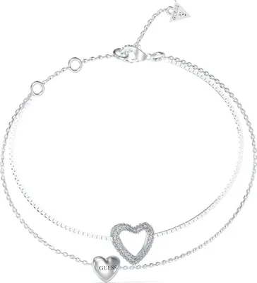 Produktbild von Damen Silber Guess Zirkonia Herz Armband