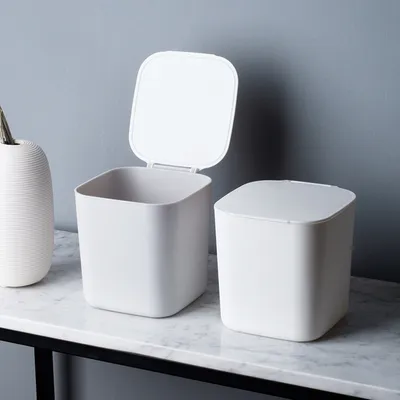 Produktbild von Mini stolní koš s víkem Clamshell odpadkový koš Bin Bin White