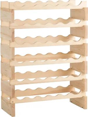 Immagine prodotto di Scaffale portabottiglie da 36 bottiglie, scaffale in legno massello, portabottiglie da vino indipendente, portabottiglie impilabile a 6 ripiani, scaffale portabottiglie in stile rustico, portabottiglie da vino per il bar di casa