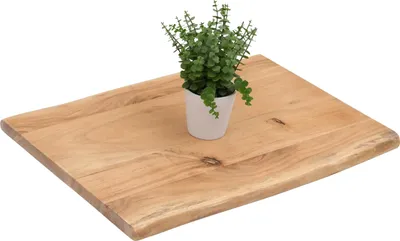 Produktbild von Wandregal Akazienholz eiche massiv 40x20 cm Holzregal Steckboard Baumkante AMANDA