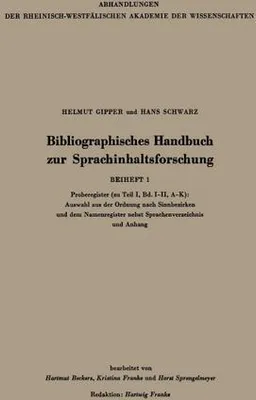 Produktbild von Bibliographisches Handbuch zur Sprachinhaltsforschung