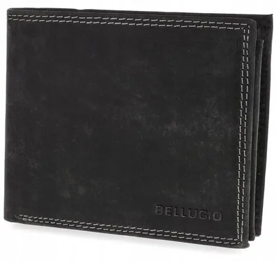 Produktbild von Bellugio Herren Geldbörse aus Leder mit RFID-Schutz, Schwarz