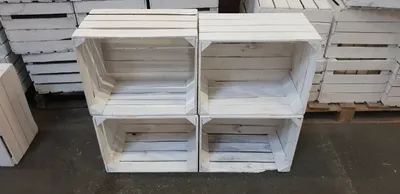 Produktbild von 4er set e weiße Weinkiste Johanna Apfelkiste Obstkiste Shabby Chic