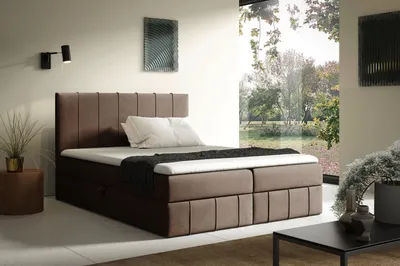 Obrázok produktu pre Kontinentálna posteľ 120x200 KORINA - hnedá + topper ZDARMA