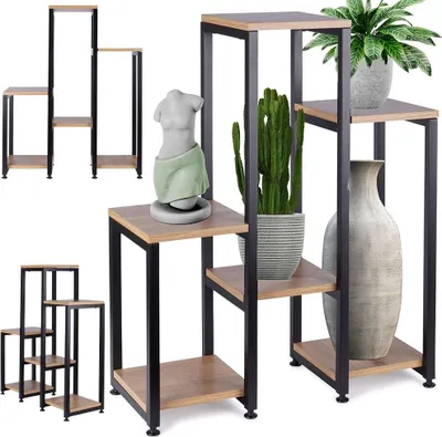 3 Holzhocker Für Pflanzen - Runde Blumenständer 12,5/15/19cm