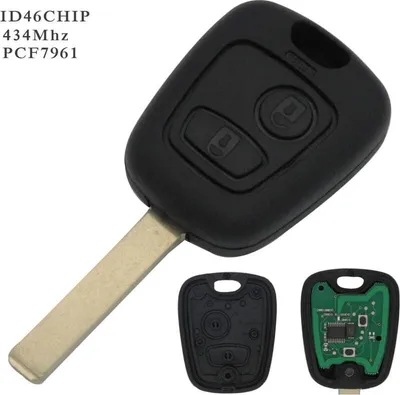 Produktbild von Kompletter Schlüssel mit programmierbarer Elektronik, PLIP für Peugeot 107, 207, 307, 407, 106, 206, 306, 406, Citroen VA2 Fernbedienungseinheit