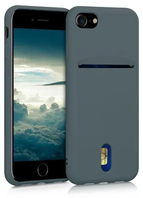 Produktbild von kwmobile Hülle kompatibel mit Apple iPhone SE (2022) / iPhone SE (2020) / iPhone 8 / iPhone 7 - Handyhülle mit Kartenfach in Olivgrün