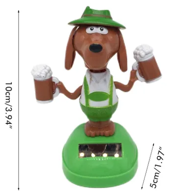 Imagen del producto de Figura de perro de caricatura con energía solar que baila, juguete con energía solar que se balancea, adorno para coche, decoración para el hogar, juguetes para niños, regalos