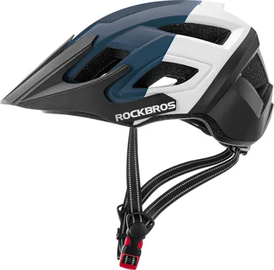 Produktbild von ROCKBROS Schutzhelm Fahrradhelm Sport Helm Sicherheit Erwachsene Einstellbar, 58-62CM, Blau-Weiß