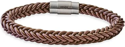 Produktbild von Armband 21cm - Edelstahl - Leder - braun