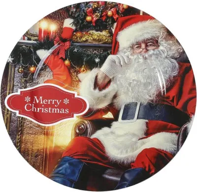 Produktbild von Dekoteller Kunststoff Santa Claus - Motiv 33cm bunt