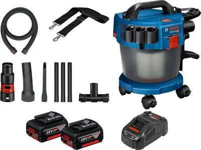 Produktbild von Bosch Akku-Staubsauger GAS 18V-10 L / 2x 4,0 Ah Akku + Ladegerät inkl. Zubehör-Set 14tlg.