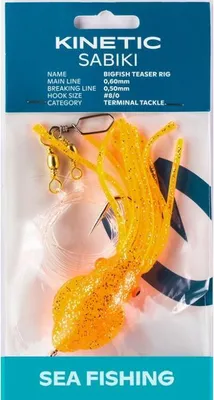 Produktbild von Kinetic Sabiki BigFish Teaser #8/0 Pink/Glow Heilbutt Leng Dorsch Rig Vorfach