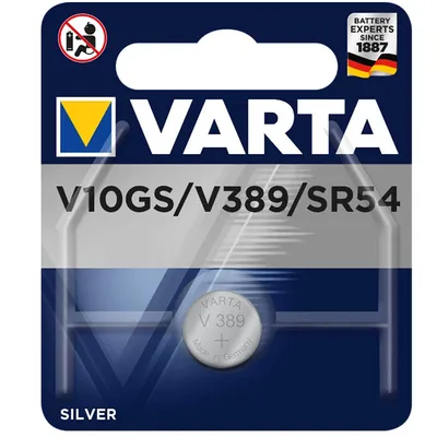 Produktbild von Varta Primary Silver Button V389 / SR 54, Einwegbatterie, Nickel-Oxyhydroxid (NiOx), 1,55 V, 1 Stück(e), 81 mAh, 11,6 mm