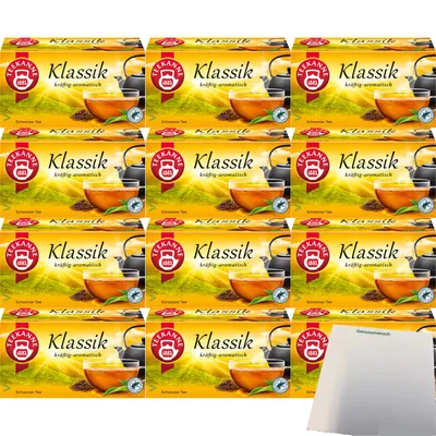 Produktbild von Teekanne Origins Klassik Traditionelle Mischung Schwarzer Tee 12er Pack (12x 20x1,75g Packung) + usy Block
