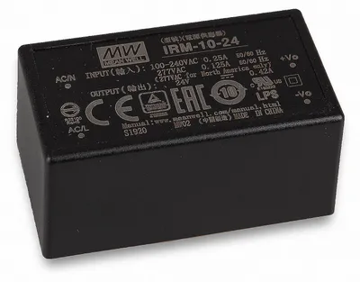 Produktbild von Mean Well IRM-10-24 Schaltnetzteil Modul 24V/DC/0-0,42A/ 10W