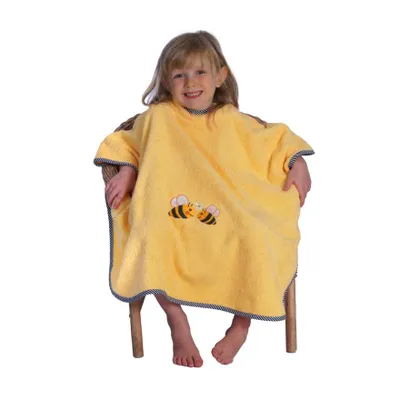 Immagine prodotto di Wörner Südfrottier Poncho da bagno a forma di ape giallo Dimensioni 60x75 cm