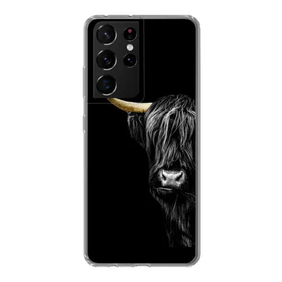 Produktbild von MuchoWow® Handyhülle Schutzhülle Hülle für Samsung Galaxy S21 Ultra Schottischer Hochländer - Kühe - Gold Silikon Softcase Handy Hülle - Mobiltelefon