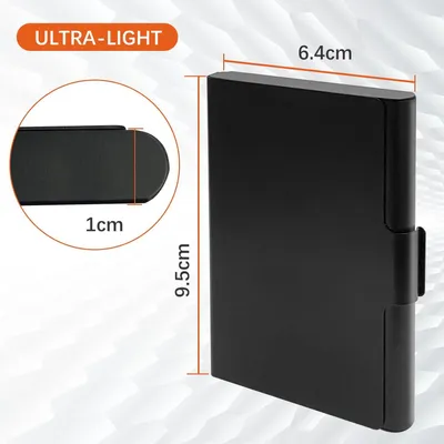 Image de Porte-cartes de visite, lot de 4, en aluminium, noir, pour un usage professionnel