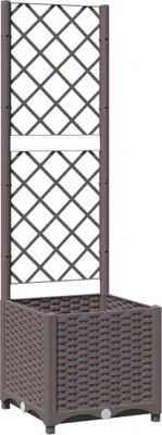 Zdjęcie produktu dla vidaXL Sadzarka z kratką brązowa 40x40x136 cm PP