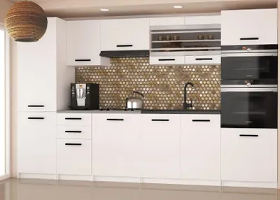 Produktbild von Küchenzeile Küche INFINITI 300 cm MATT 6 Farbvariante Weiss TOR SYNTKA2/6/WT/WT/0/B1