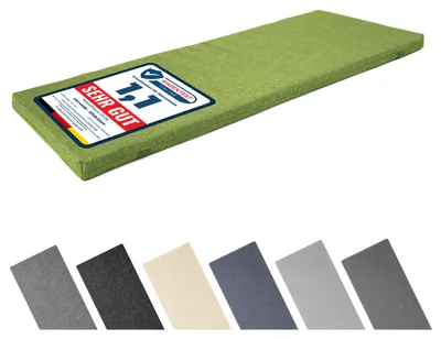 Produktbild von Garronda Bankauflage 100x40 cm ca. 4 cm dick Sitzkissen Outdoor für Gartenbank und Hollywoodschaukel Polster Auflage für Sitzbank wasserabweisend UV-beständig mit Bändern GD-0220 Grün