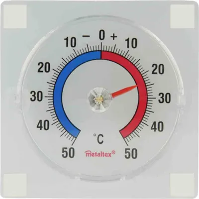 Produktbild von Metaltex 298-017080 Fensterthermometer Kunststoff, zum Kleben, weiß